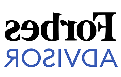 The Forbes logo with the word 'Advisor" below it in capitalized blue letters. 福布斯的标志字体与Advisor的字体不匹配
